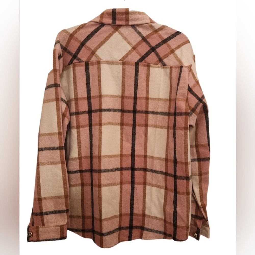 Pink plaid Shacket - Picture 2 of 3